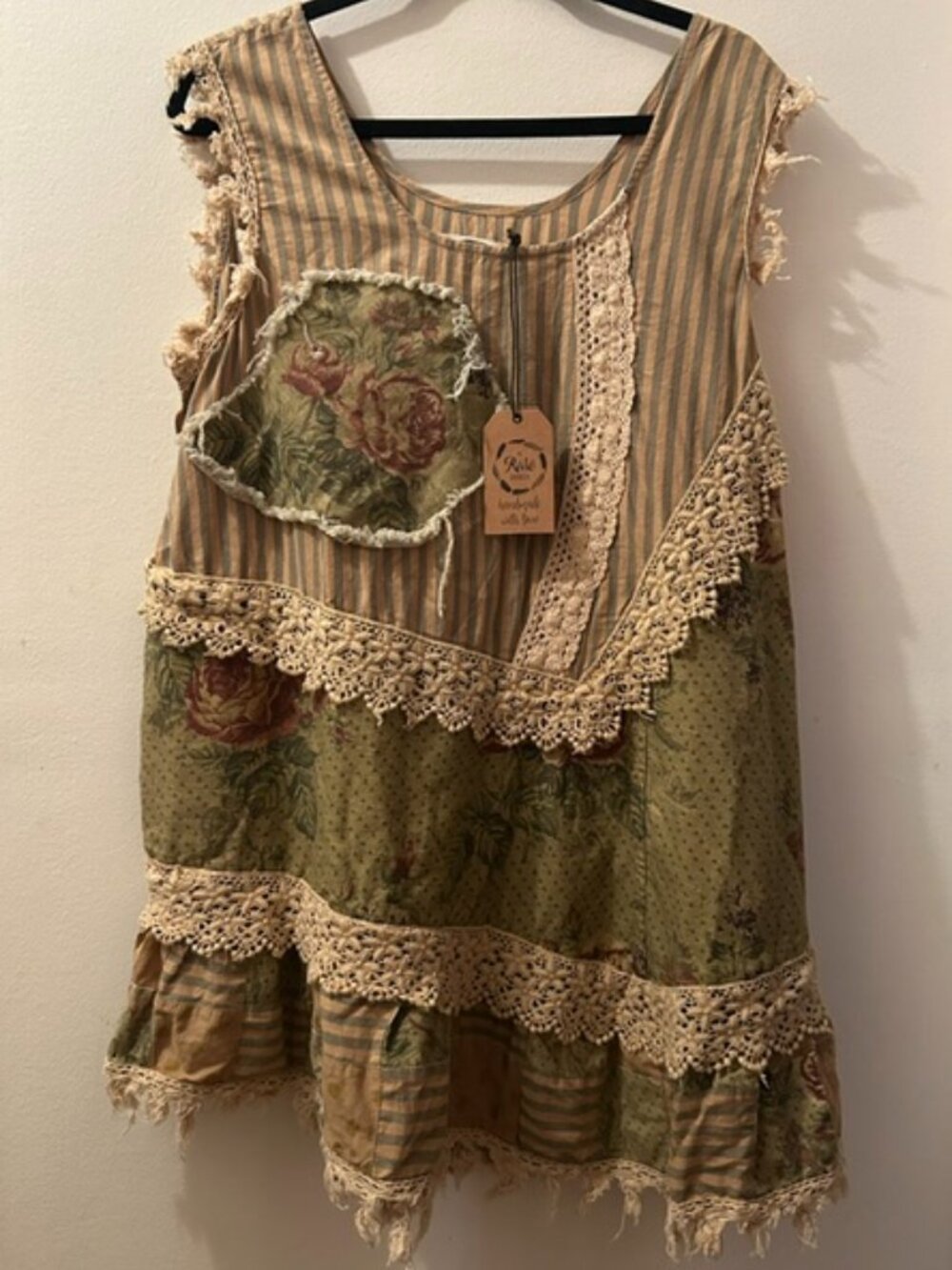 A Rare Bird Robin Delight Flutter Dream Butterfly Lace Shabby Tunic Top DressNEW